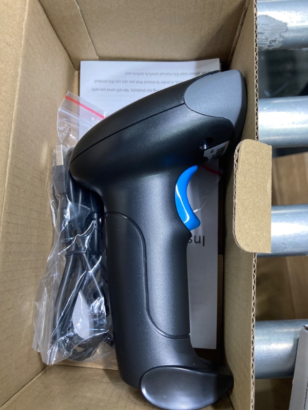 Photo 4 of JIAN BOLAND Wireless Barcode Scanner 1D QR Scanner Wireless Handheld Laser Bar Code Reader 3-in-1 with Bluetooth & 2.4G Wireless & USB Wired Works with iPad, Android Phone, iPhone, Laptop-U26