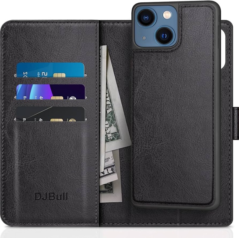 Photo 1 of for iPhone 13 2-in-1 Detachable Wallet case with Credit Card Holder?RFID Blocking?,Flip Folio Book PU Leather Protective Cover Women Men for Apple 13 Phone case Black