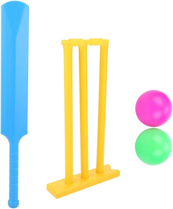Photo 1 of Alomejor Cricket Set for Children Cricket Bat and Ball Beach Wicket Stand 1 Bat 2 Balls and 1 Batting Board