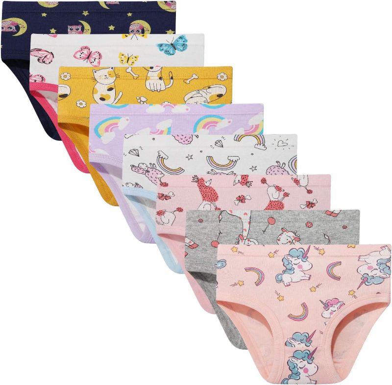 Photo 1 of Girls' Cotton Brief Breathable Toddler Panties Kids Assorted Underwears 6-8 pieces 5T
