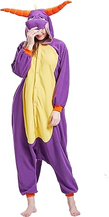 Photo 1 of Adult Onesie Pajamas - Unisex Halloween Animal Costume Sleepwear for Men & Women - Comfy & Fun Cosplay Outfit (S)  
