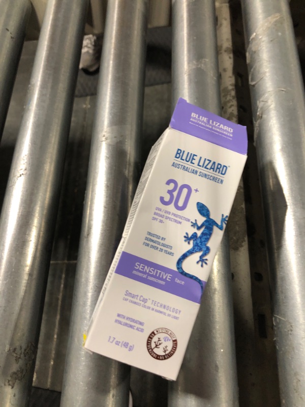 Photo 2 of Blue Lizard SENSITIVE FACE Mineral Sunscreen with Zinc Oxide and Hydrating Hyaluronic Acid, SPF 30+, Water Resistant, UVA/UVB Protection with Smart Cap Technology - Fragrance Free, 1.7 oz.