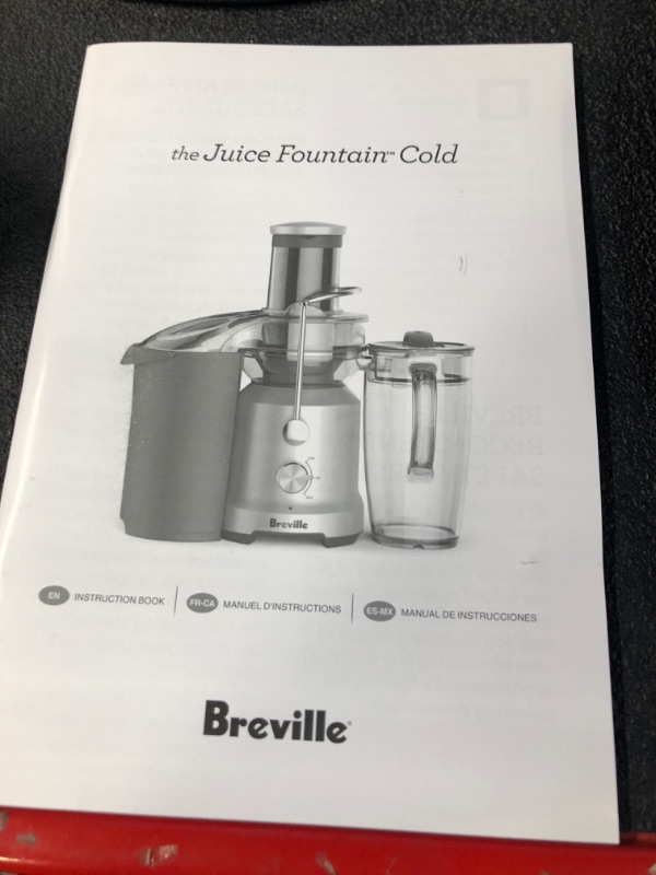 Photo 1 of ***SOLD AS PARTS*** 
Breville Juice Fountain Cold Juicer, Silver, BJE430SIL
