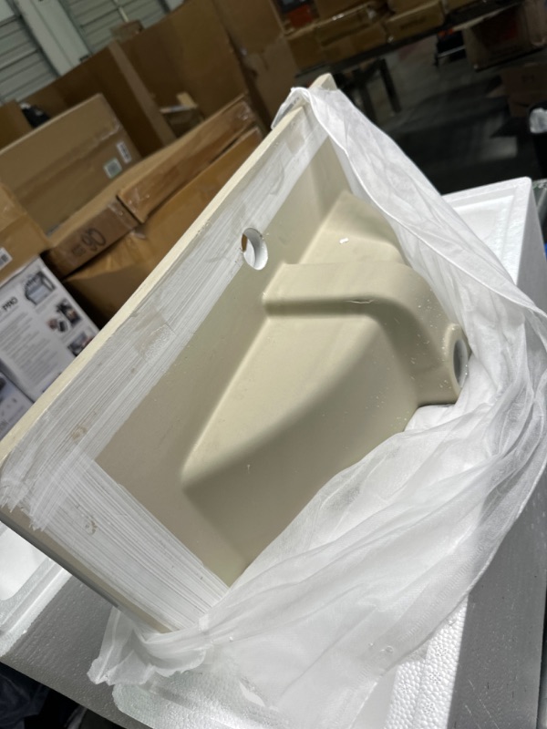 Photo 4 of *** MISSING PARTS***
24"x18" Drop in Bathroom Vessel Sink- Sarlai White Rectangle Porcelain Ceramic Topmount Vessel Sink Self-Rimming Rectangular Bathroom Sink in White with Overflow 24"x18" White