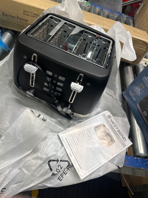 Photo 1 of West Bend Toaster 4 Slice Extra-Wide and Deep Slots with 3 Functions and 7 Shade Settings Manual Lift Lever and Auto-Shut Off, 1500-Watts, Black