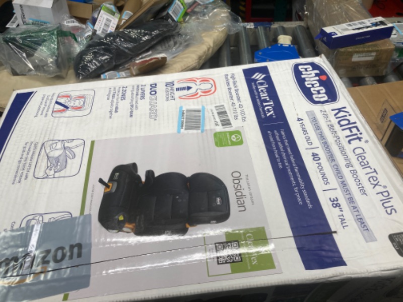 Photo 3 of Chicco KidFit ClearTex Plus 2-in-1 Belt-Positioning Booster Car Seat, Backless and High Back Booster Seat, for Children Aged 4 Years and up and 40-100 lbs. | Obsidian/Black KidFit Plus with ClearTex® No Chemicals Obsidian