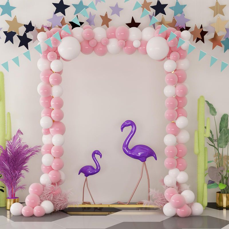 Photo 1 of 5ft Golden Square Backdrop Stand Balloon Arch Kit for Party Decoration Circle Wedding Arch Flower Ring Stand