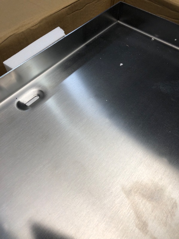 Photo 6 of ***USED - COVERED IN DENTS AND SCRATCHES***
Stanbroil Flat Top Griddle Stainless Steel Griddle Replacement Top for Royal Gourmet Regal GB2000 2-Burner Gas Grill, 23.2"L x 21.7"W x 3.15"Th