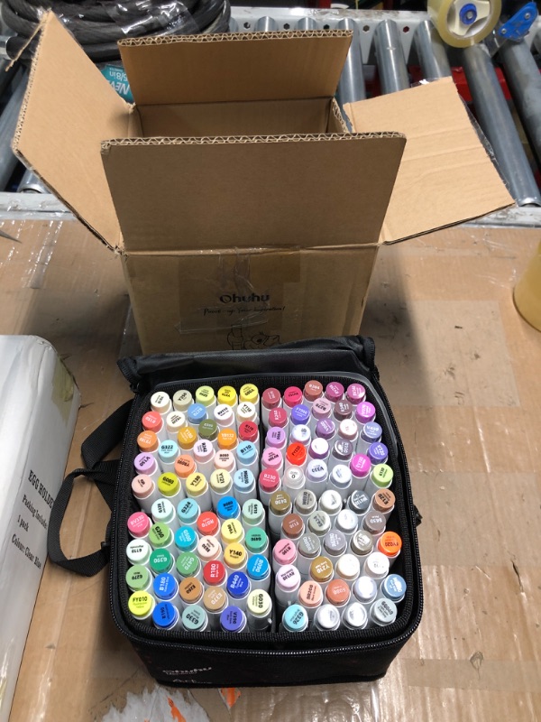 Photo 2 of ***USED - LIKELY MISSING PARTS - UNABLE TO VERIFY FUNCTIONALITY***
Ohuhu Alcohol Markers Brush Tip- 104-color Double Tipped Alcohol Based Art Marker Set for Artists Adults Coloring Illustration- Honolulu B of Ohuhu Markers- Dual Tip Brush & Fine- Refillab