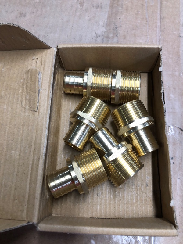 Photo 3 of  6-Pack PEX 1/2" x 1/2" NPT Male Threaded Adapter Crimp Fitting, No Lead Brass