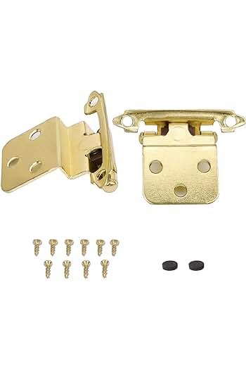 Photo 1 of **BUNDLE**(2 packs) Richelieu 180-Degree 3/8-in Overlay Surface Self-closing Brass Cabinet Hinge, (2-Pieces)