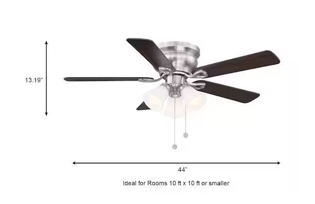 Photo 4 of (READ FULL POST) Clarkston II 44 in. LED Indoor Brushed Nickel Ceiling Fan with Light Kit