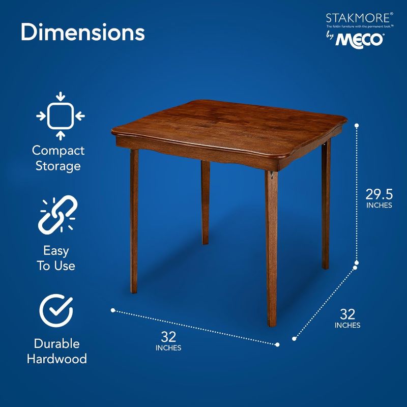 Photo 2 of (NON-REFUNDABLE) Stakmore Scalloped Edge Folding Card Table Finish Cherry