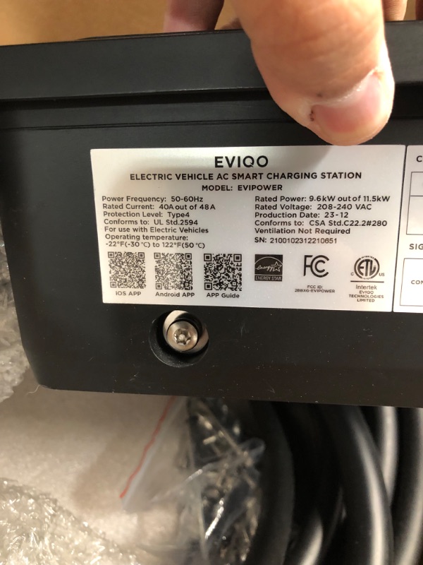 Photo 2 of Level 2 EV Charger - 48 Amp EV Charger Level 2, 240V Electric Vehicle Charging Stations, EV Level 2 Charger NEMA 14-50/Hardwire EVSE Level 2 Charger, 25' Cord Electric Car Charger Energy Star/UL black