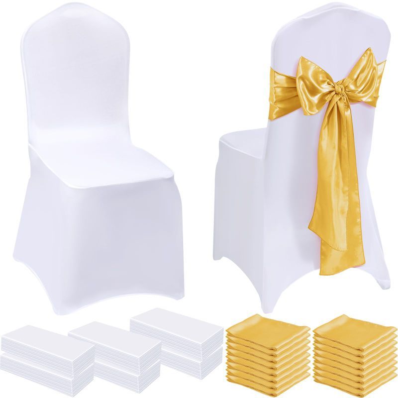 Photo 1 of ** BUNDLE OF 5**
Wedding Chair Covers (Gold, White)