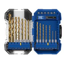 Photo 1 of **3 BITS MISSING**
Kobalt 21-Piece Assorted Titanium Jobber Length Twist Drill Bit Set