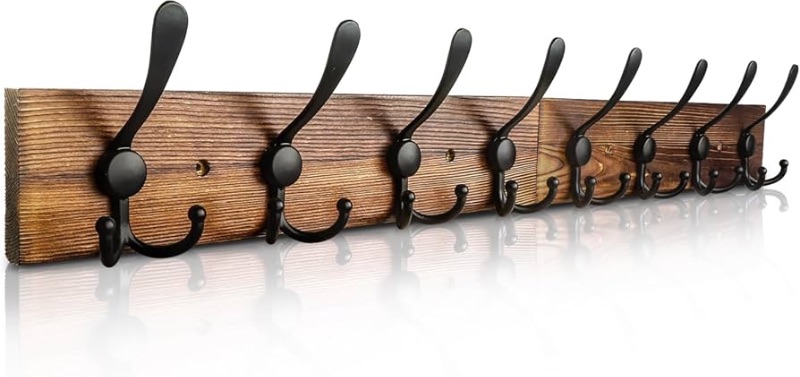 Photo 1 of **AS-IS - 3 HOOKS BROKEN**
Coat Rack Wall Mount 31.5'' Coat Hanger Wall Mount Burnt Brown 