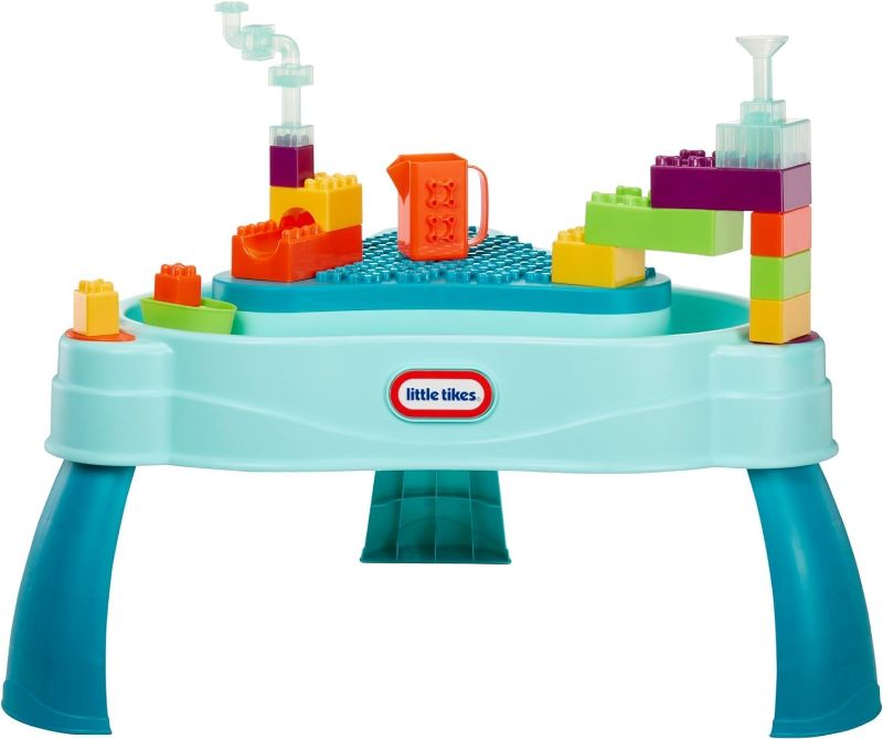 Photo 1 of (missing legs)(missing accessories) Little Tikes Build & Splash Water Table with 25 Piece Accessories 