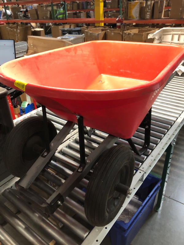 Photo 1 of **NON-REFUNDABLE FOR PARTS ONLY - CRACK IN BOTTOM**
CRAFTSMAN 6-cu ft 2 Wheel Poly Wheelbarrow