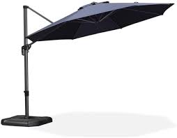 Photo 1 of [STOCK PHOTO FOR REFERENCE ONLY, ITEM IS GREY]**
allen + roth 11-ft Aluminum Blue Crank Cantilever Patio Umbrella with Base
