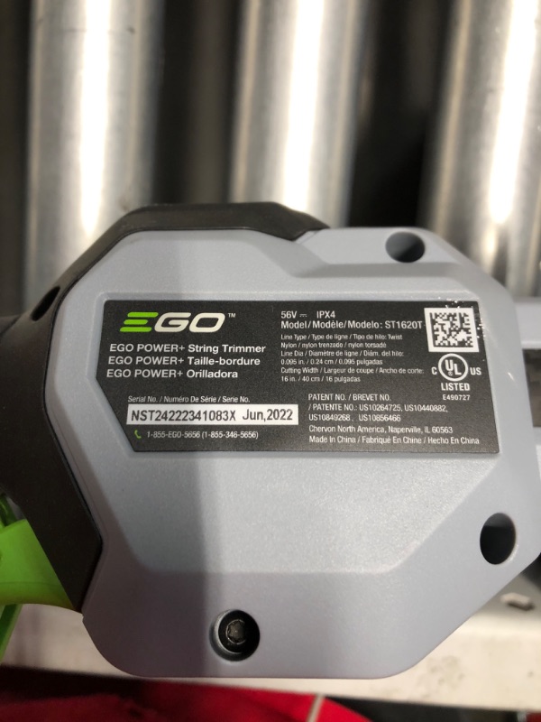 Photo 3 of **BATTERY MISSING - UNABLE TO TEST**
EGO POWER + POWERLOAD with LINE IQ 56-volt 16-in Telescopic Shaft Battery String Trimmer 4 Ah