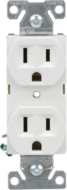 Photo 1 of ** BUNDLE OF 2**
Eaton BR15W-SP-L 15-Amp, 125-Volt Commercial Grade Back and Side Wire Duplex Receptacle, White
