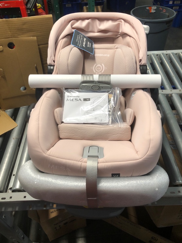 Photo 3 of **Like new 
UPPAbaby Mesa V2 Infant Car Seat/Easy Installation/Innovative SmartSecure Technology/Base + Robust Infant Insert Included/Direct Stroller Attachment/Alice (Dusty Pink)