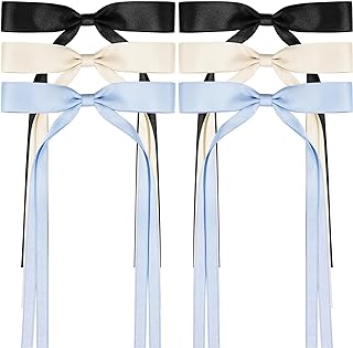 Photo 1 of ***PACK OF 2***6 PCS Hair Bows for Women, Satin Hair Ribbon Hair Bows Metal Bow Hair Clips with Long Tail, Tassel Bowknot Hair Clips Hair Barrettes Hair Accessories for Women Girls Teens Kids 