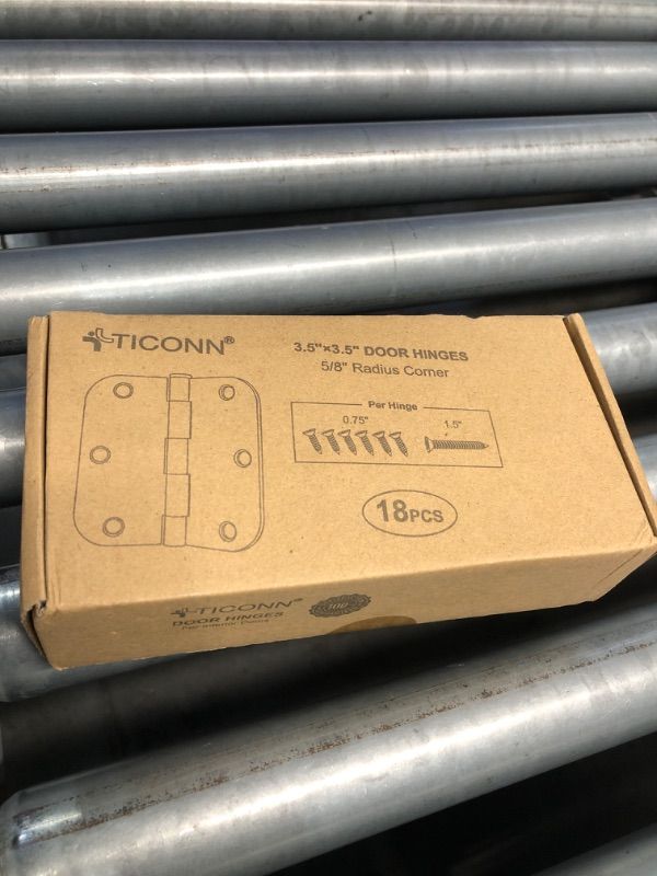 Photo 2 of TICONN 18-pack 3.5 Inch Door Hinges with 5/8" Radius Corner, 3-1/2 x 3-1/2 Inch Iron Bifold Residential Doors Hardware (5/8" Radius Corner, Oil Rubbed Bronze, 18 Pack) 18 Pack 5/8" Radius Oil Rubbed Bronze