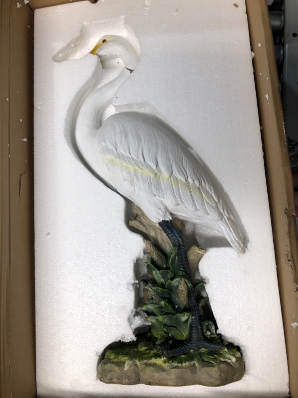 Photo 2 of (READ FULL POST- DAMAGED) Design Toscano The Great White Egret Statue