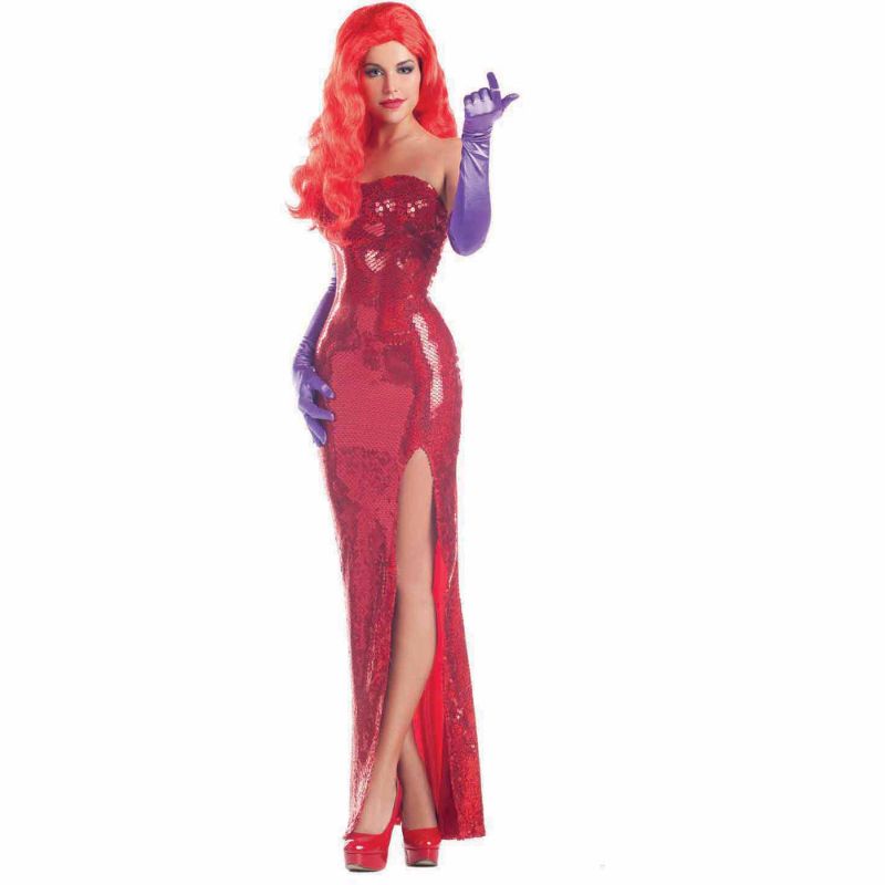 Photo 1 of (XL) Adult Size Toon Starlet - Red Dress Costume - XL- Jessica Rabbit
