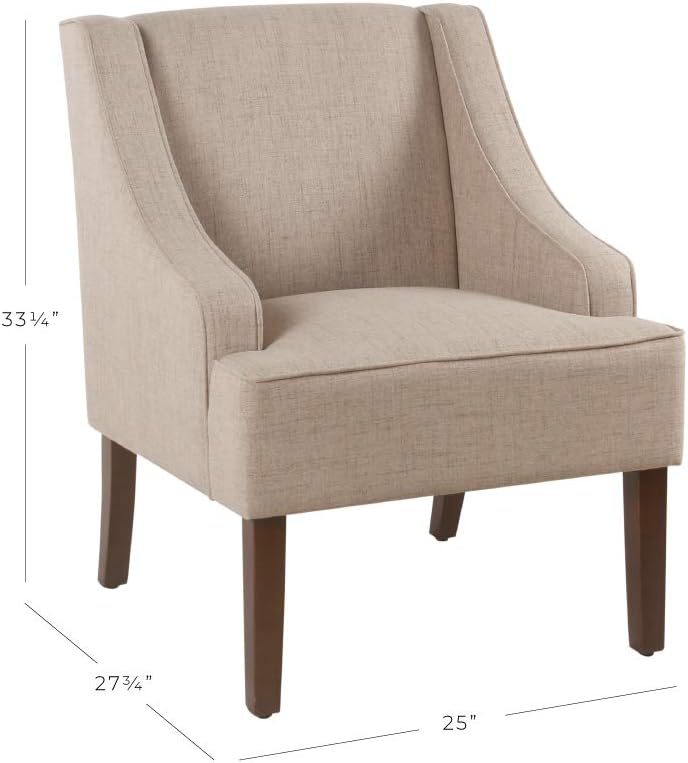 Photo 5 of (READ FULL POST) HomePop Swoop Arm Chair armchairs, Tan Light Tan