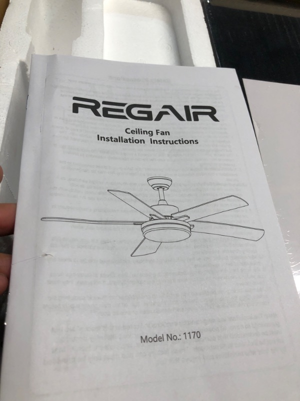 Photo 4 of ***USED - LIKELY MISSING PARTS - UNABLE TO VERIFY FUNCTIONALITY***
Regair Ceiling Fans with Lights, 52 Inch Ceiling Fan with Lights and Remote Control, Modern Black Ceiling Fan with Light for Living Room Farmhouse Bedroom