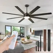 Photo 1 of **NONREFUNDABLE**FOR PARTS OR REPAIR**SEE NOTES**
65 Inch Ceiling Fans without Light, Modern Farmhouse Ceiling Fan Remote Control, Quite DC Motor, 8 Reversible Blades, 6-Speed, Timer Function Home Kitchen Ceiling Fans (Black)
