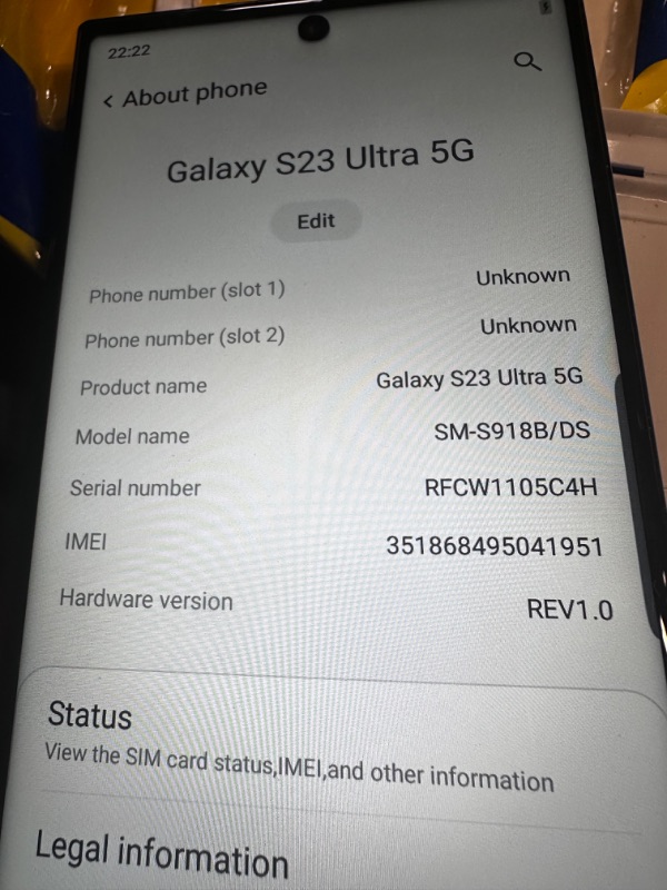 Photo 4 of (READ FULL POST) SAMSUNG Galaxy S23 Ultra 5G Factory Unlocked 512GB - Phantom Black 
