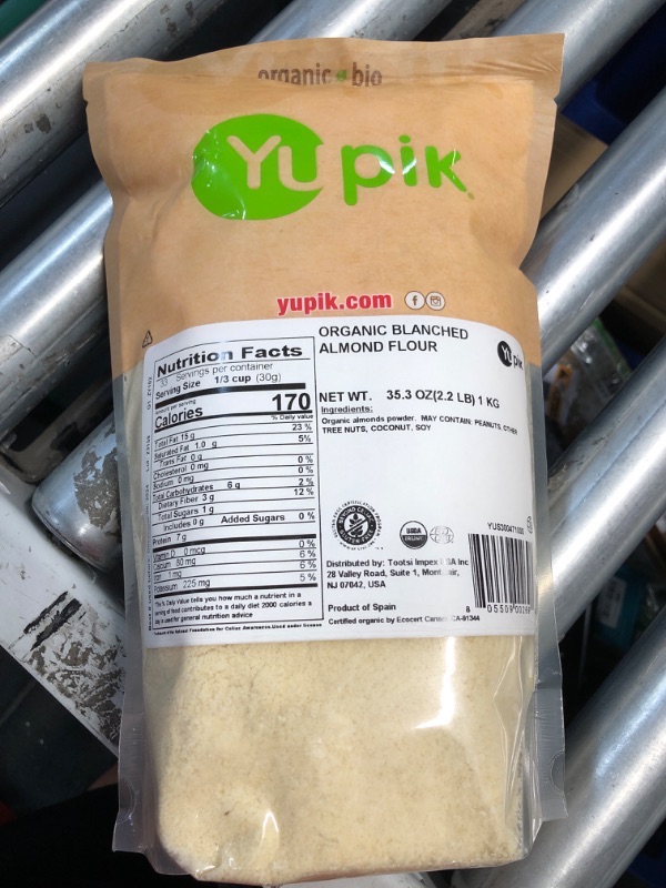 Photo 2 of (non-refundable)
Yupik Organic Blanched Almond Meal/Flour, (35.3 OZ), Non-GMO, Vegan, Gluten-Free (Pack of 6)