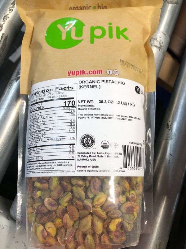 Photo 2 of ***NON REFUNDABLE***Yupik Organic Raw Pistachios, No Shells, 2.2 lb, Gluten-Free, Non-GMO, Kosher, Vegan, Kernels, Unsalted, Crunchy Shelled Nuts, Source of Fiber & Protein, Healthy Snacks, Ideal for Baking & Cooking Pistachio 2.2 Pound (Pack of 1)