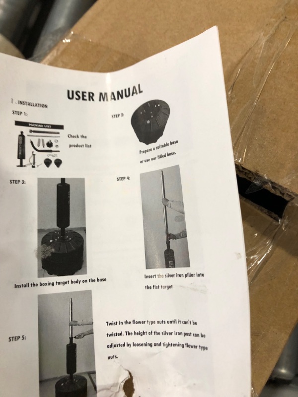 Photo 4 of **HARWARE MISSING***
Reaction Punching Bag,Boxing Bag for Adults and Teens,Boxing Gym Equipment,360 Spinning Bar with Dual Punching Balls for Training,Stress Relief & Fitness(Base Not Included) (Black)