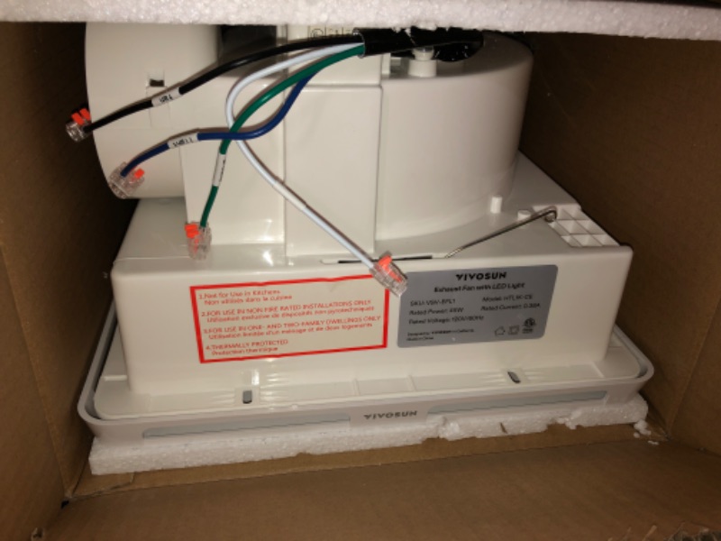 Photo 1 of VIVOSUN Bathroom Ventilation and Exhaust Fan with LED Light, Ceiling Mount Vent Fan & Adjustable Light Combo, 1.0 Sones, 110 CFM, 4 Inch Duct Fan for Bath, Shower, Office, Restroom, 105 sq. ft