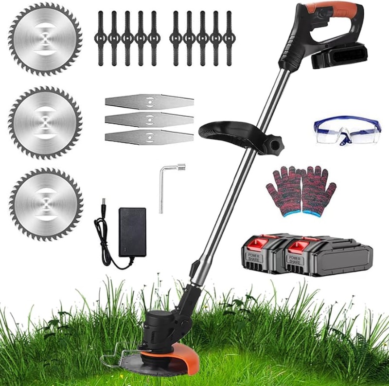 Photo 1 of  ACFBGFV 
Electric Weed Wacker Battery Powered 24V 1500mAh, 3-in-1 Lawn Edger with 2 Batteries, 1 Charger and 16 Cutting Blades