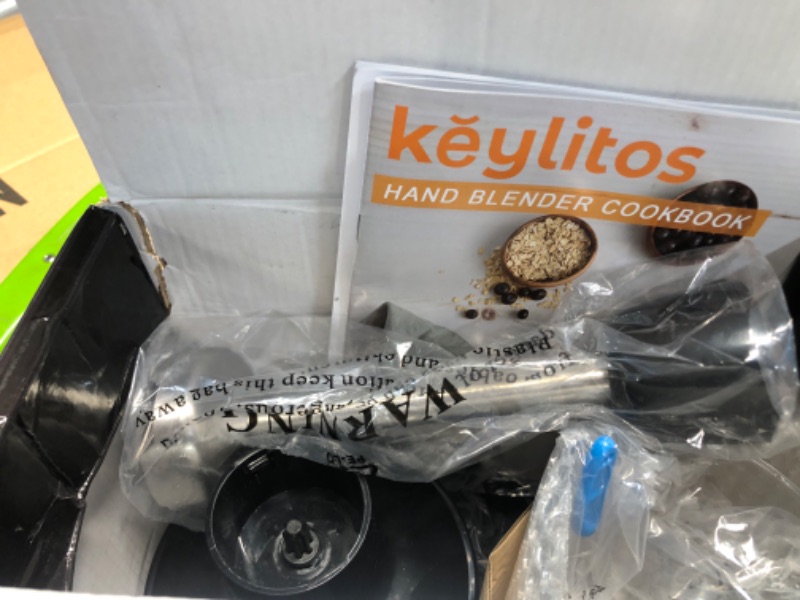 Photo 2 of **PARTS ONLY NON-REFUNDABLE READ NOTES**Keylitos 5 in1 Immersion Hand Blender, Powerful 12 Speed Handheld Stick Blender with 304 Stainless Steel Blades, Chopper, Beaker, Whisk and Milk Frother for Smoothie, Baby Food, Sauces Red,Puree, Soup