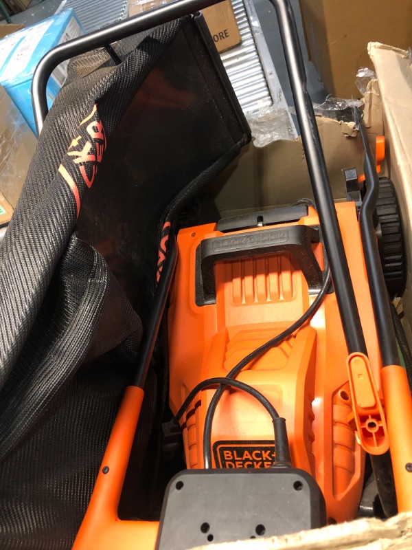 Photo 1 of (used)(damaged see all images)Electric Lawn Mower With Bike Handle, 15-Inch, 10-Amp, Corded