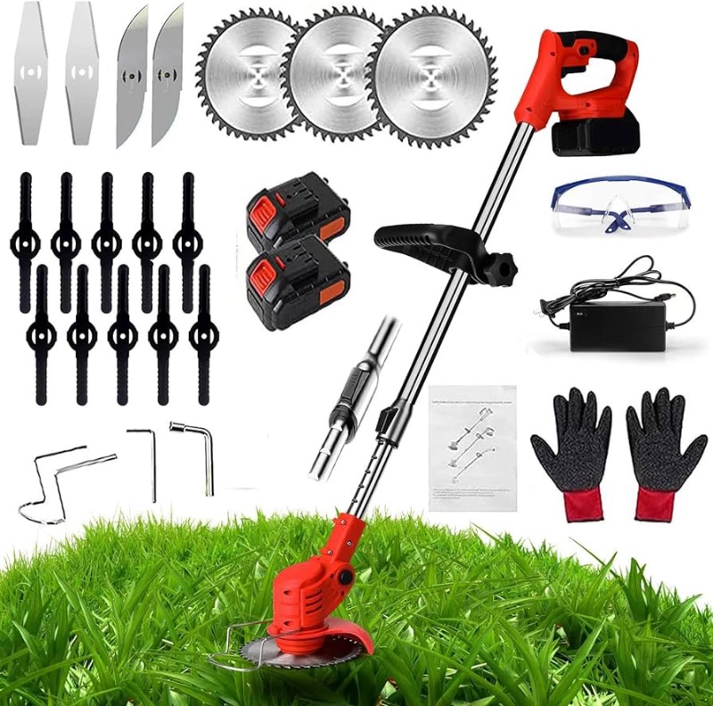 Photo 1 of ***HEAVILY USED AND DIRTY - MISSING NUMEROUS PARTS - SEE PICTURES - UNABLE TO TEST***
Knutat  Wacker,24V 2Ah Battery Powered String Trimmer with 2 Batteries and 3 Types Blades,Lightweight and PowerfulBattery poweredfor Yard and Garden (red)