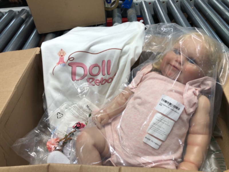 Photo 2 of  Handmade 24 Inch Realistic Girl Toddler Reborn Doll Weighted Soft Vinyl Silicone Reborn Baby Doll Lifelike Newborn Baby Dolls Birthday Gift Toy Set for Kids Age 3+