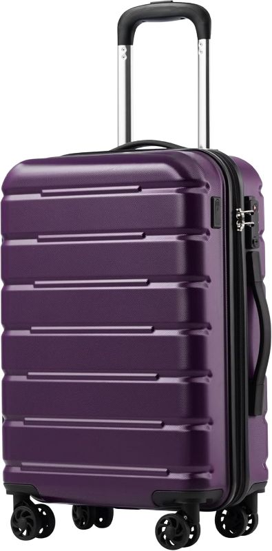 Photo 1 of ***USED - DEEP SCRATCH - SEE PICTURES - DEFAULT CODE IS 0-0-0***
Coolife Luggage Suitcase Carry-on Spinner TSA Lock USB Port Expandable Lightweight Hardside Luggage (Purple, S(20in_carry on))