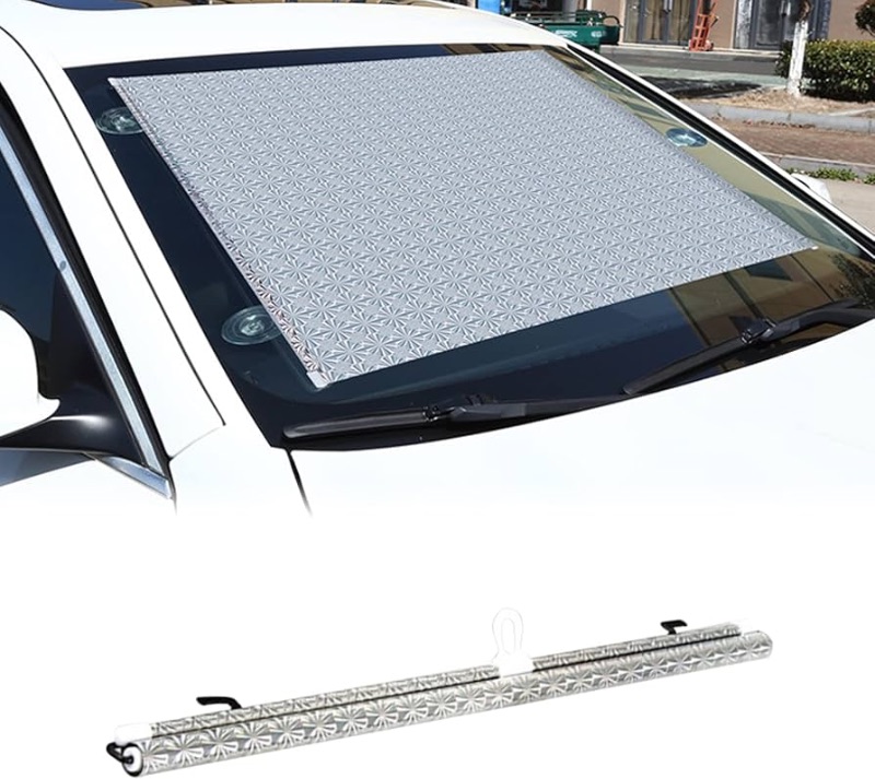 Photo 1 of  Windshield Sun Shade for Car, 26.7" x 49" Sun Protection  (Silver Radium)