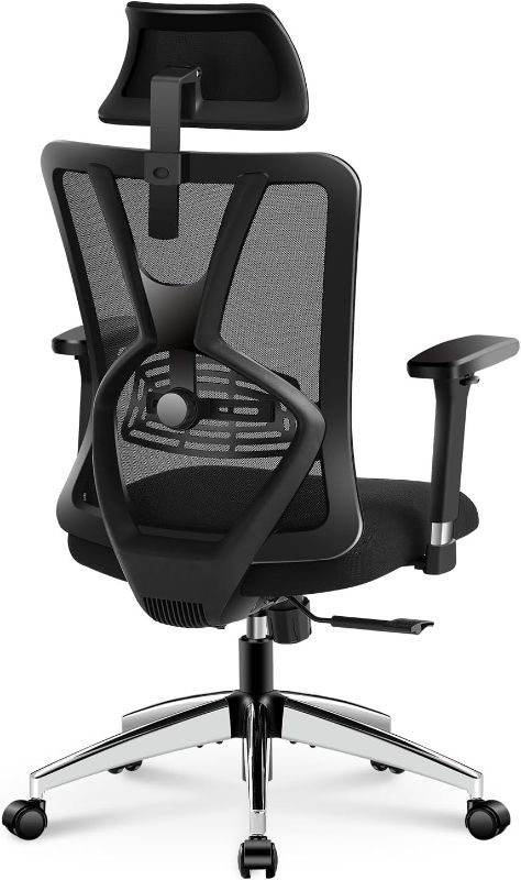 Photo 1 of (READ FULL POST) Ticova Ergonomic Office Chair - High Back Desk Chair with Adjustable Lumbar Support & 3D Metal Armrest - 130°Reclining & Rocking Mesh Computer Chair with Thick Seat Cushion & Rotatable Headrest