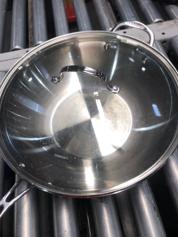 Photo 3 of (minor damage)(see images) Cuisinart Chef's Classic Stainless Stir-Fry Pan with Glass Cover, 14"