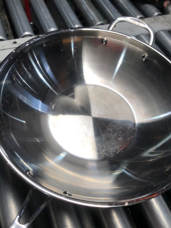 Photo 4 of (minor damage)(see images) Cuisinart Chef's Classic Stainless Stir-Fry Pan with Glass Cover, 14"