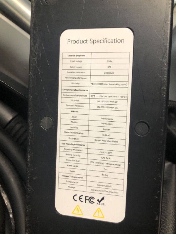 Photo 2 of (MAJOR DAMAMGE/ SEE NOTES) 
Level 2 EV Mobile Charger, 32Amp 240V Portable J1772 Electric Vehicle Charger, 16ft Extension Cord with NEMA 14-50 Plug, Home/Outdoor EV Charging Station for All J1772 Electric Cars J1772 EV Charger